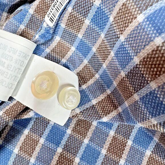 Johnnie-O Prep-Formance Stretch Shirt Mens Large Blue Plaid Performance Casual - Picture 15 of 15